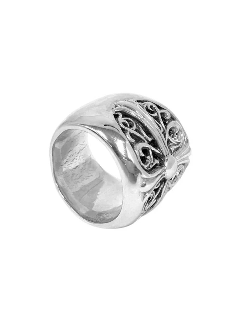 Chrome Hearts Classic Oval Cross Ring Silver